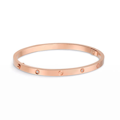 [KELA]LOVE 3.65MM SMALL MODEL BANGLE - 6-DIAMOND