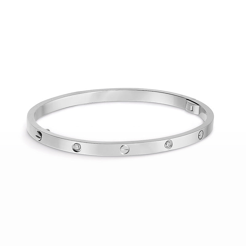[KELA]LOVE 3.65MM SMALL MODEL BANGLE - 6-DIAMOND