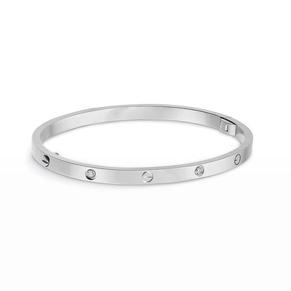 [KELA]LOVE 3.65MM SMALL MODEL BANGLE - 6-DIAMOND