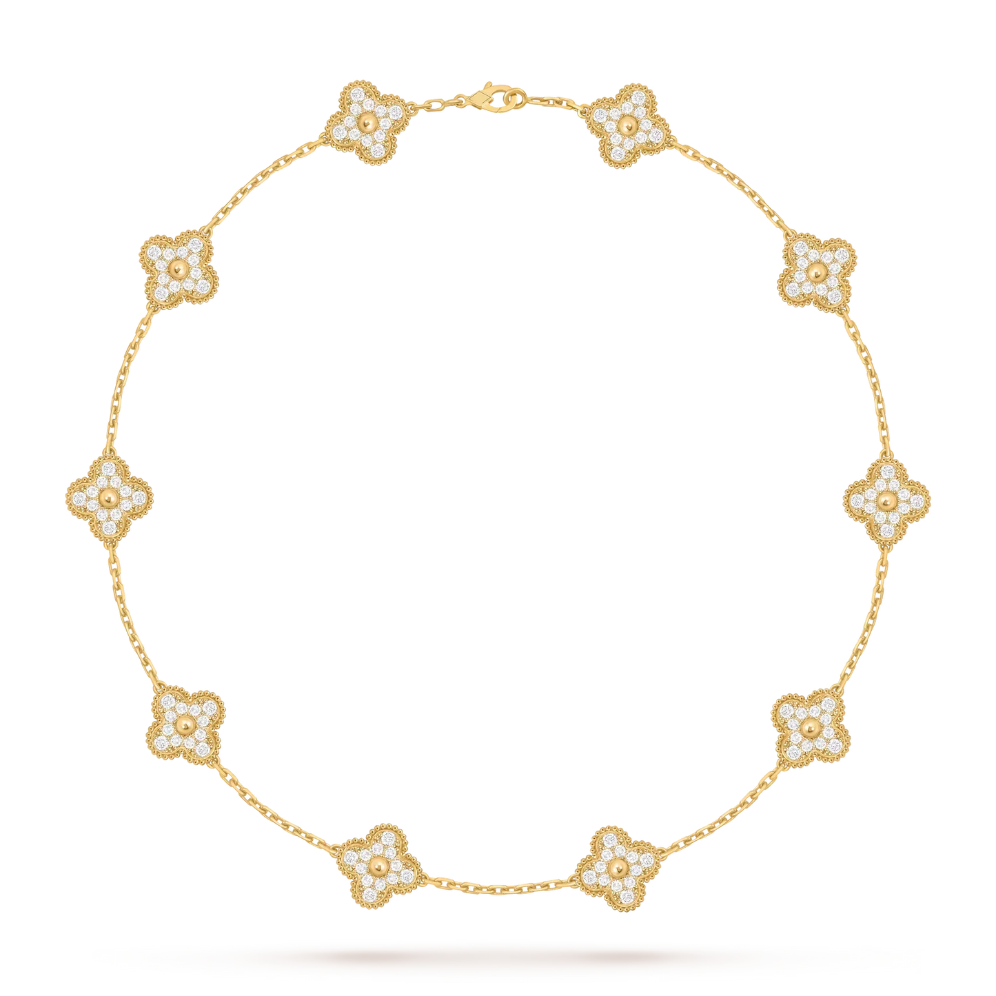 [KELA]CLASSIC LUCKY 10-MOTIF CLOVER NECKLACE GOLD COLLECTION