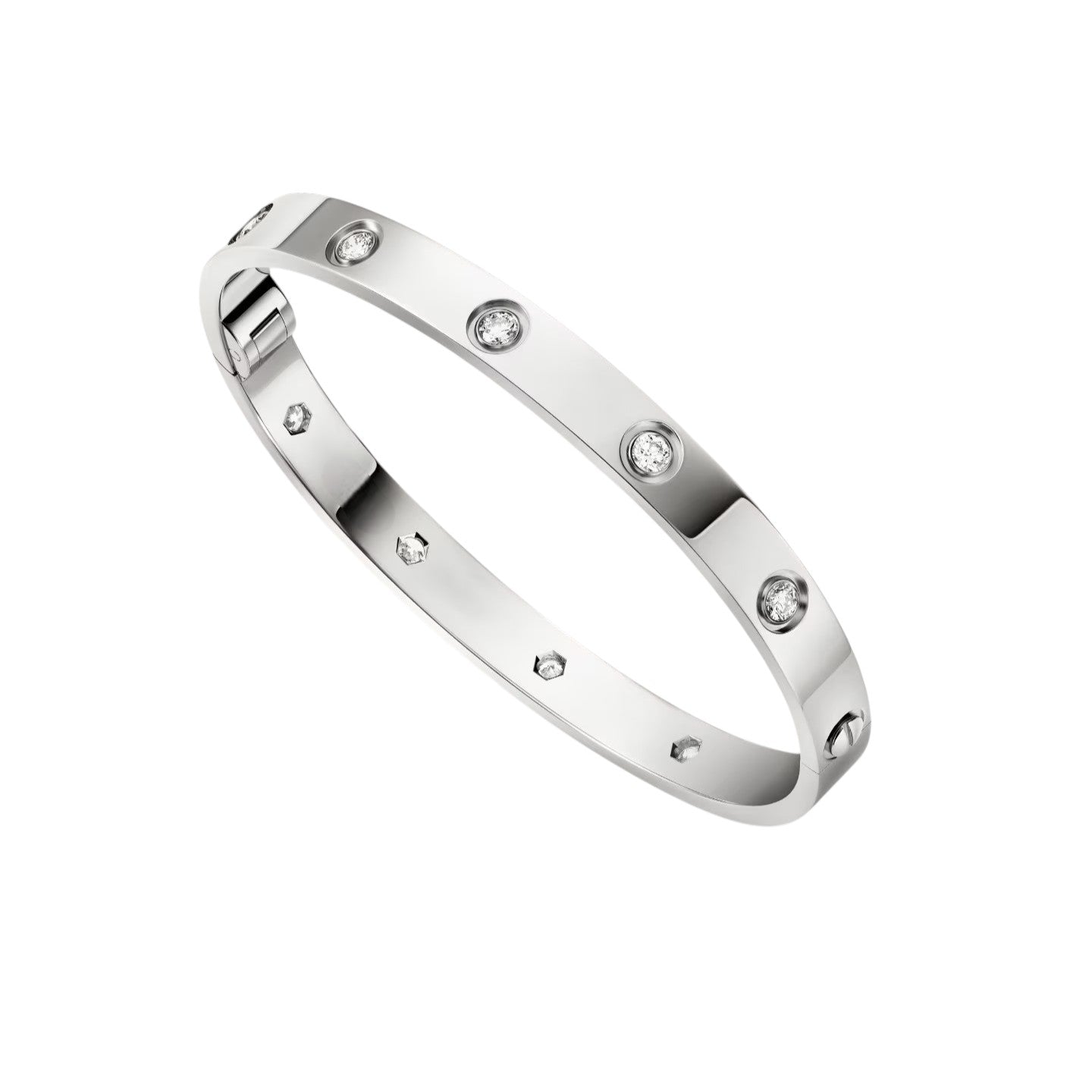 [KELA]CLASSIC 6.1MM LOVE SINGLE-SCREW CLOSURE BANGLE - 10-DIAMOND
