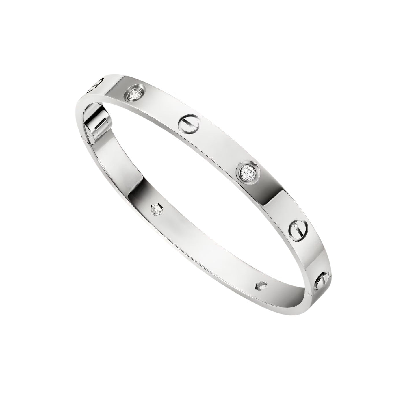 [KELA]CLASSIC 6.1MM LOVE SINGLE-SCREW CLOSURE BANGLE - 4-DIAMOND