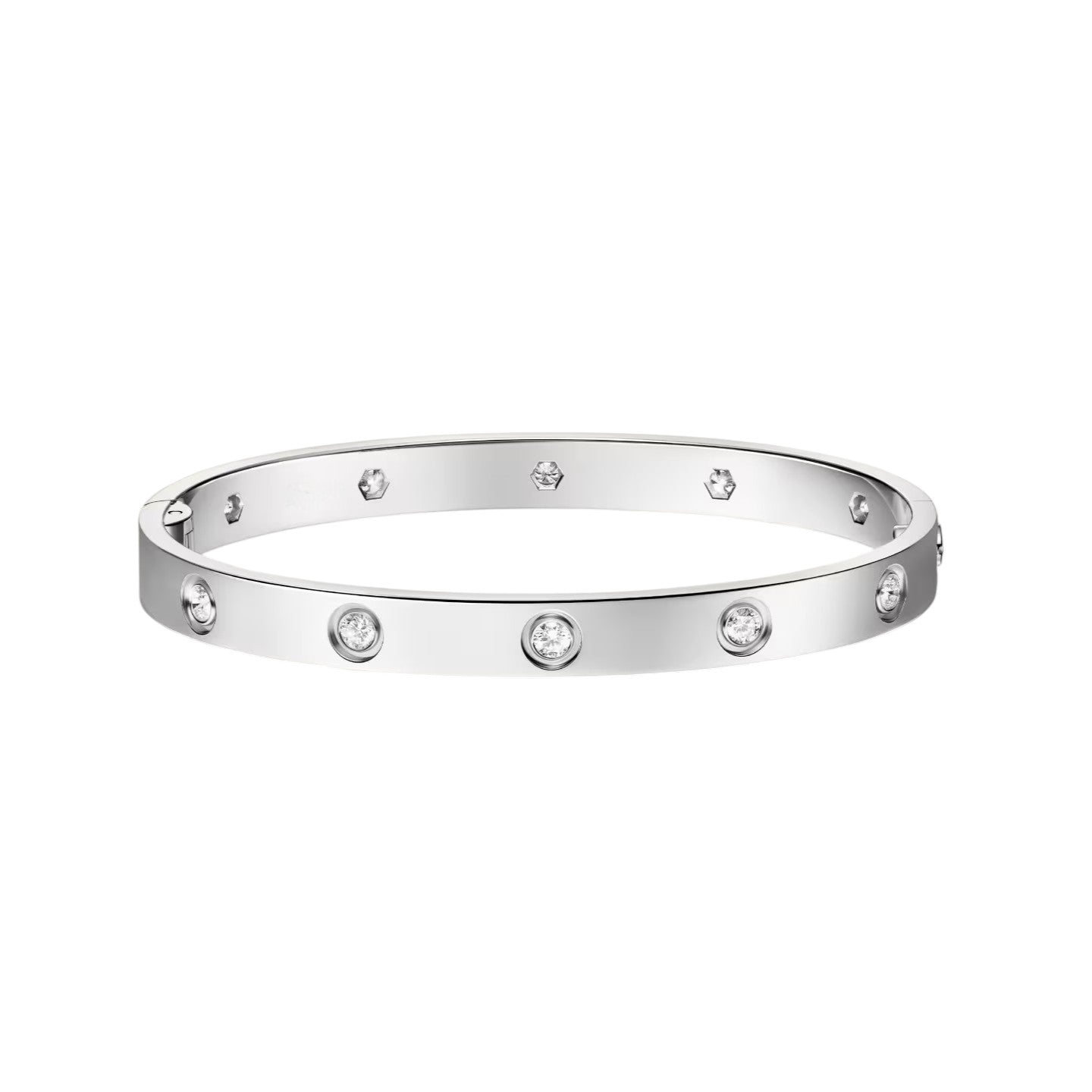 [KELA]CLASSIC 6.1MM LOVE SINGLE-SCREW CLOSURE BANGLE - 10-DIAMOND