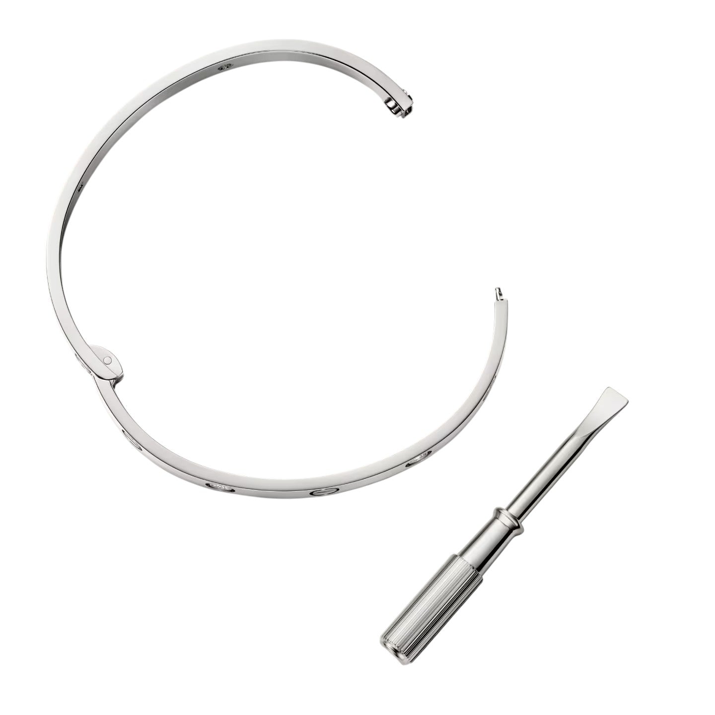 [KELA]CLASSIC 6.1MM LOVE SINGLE-SCREW CLOSURE BANGLE - 4-DIAMOND