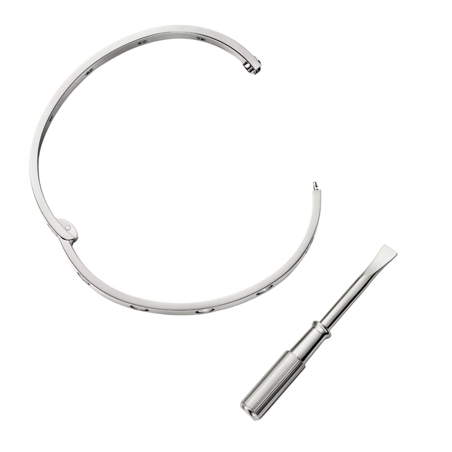 [KELA]CLASSIC 6.1MM LOVE SINGLE-SCREW CLOSURE BANGLE - 10-DIAMOND