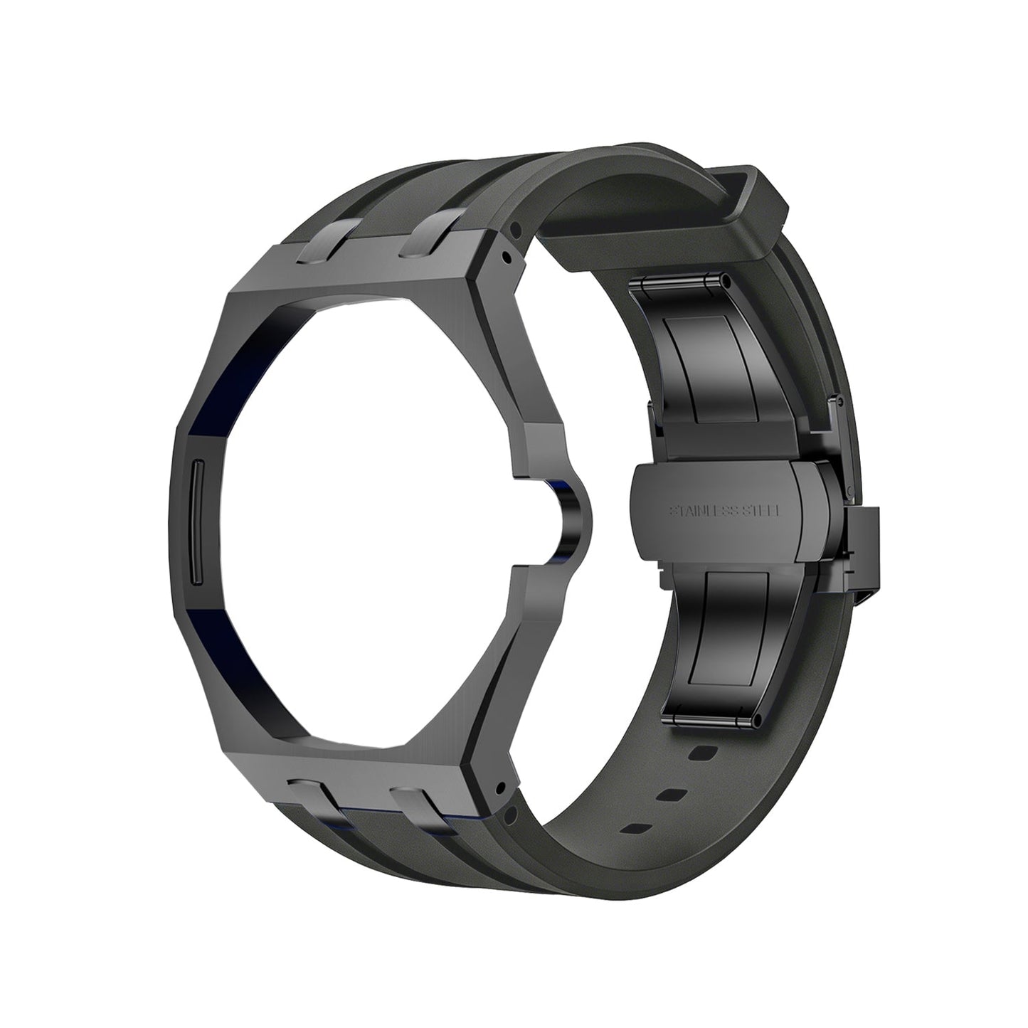 [KELA]OAK POP BLACK STEEL CASE & SILICONE STRAP