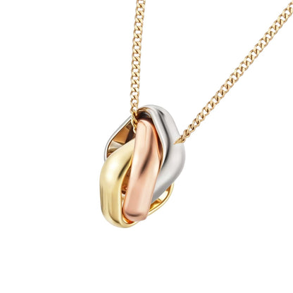 [KELA]TRI-COLOR SQUARE RING NECKLACE
