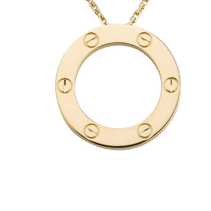 [KELA]LOVE LARGE CIRCULAR PENDANT NECKLACE