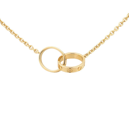 [KELA]LOVE DOUBLE-RING INTERLOCKED NECKLACE