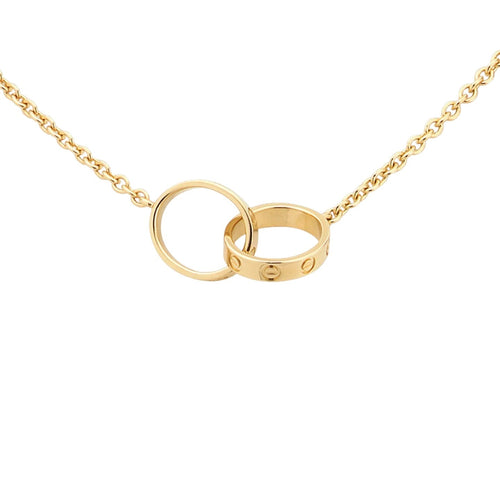 [KELA]LOVE DOUBLE-RING INTERLOCKED NECKLACE