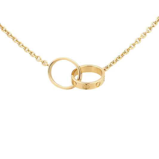 [KELA]LOVE DOUBLE-RING INTERLOCKED NECKLACE
