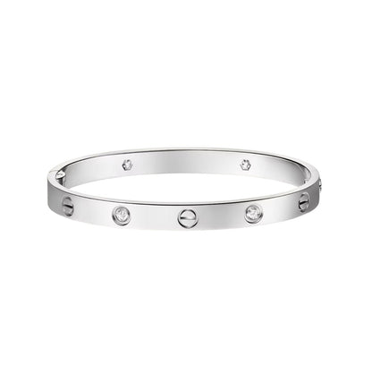 [KELA]CLASSIC 6.1MM LOVE SINGLE-SCREW CLOSURE BANGLE - 4-DIAMOND