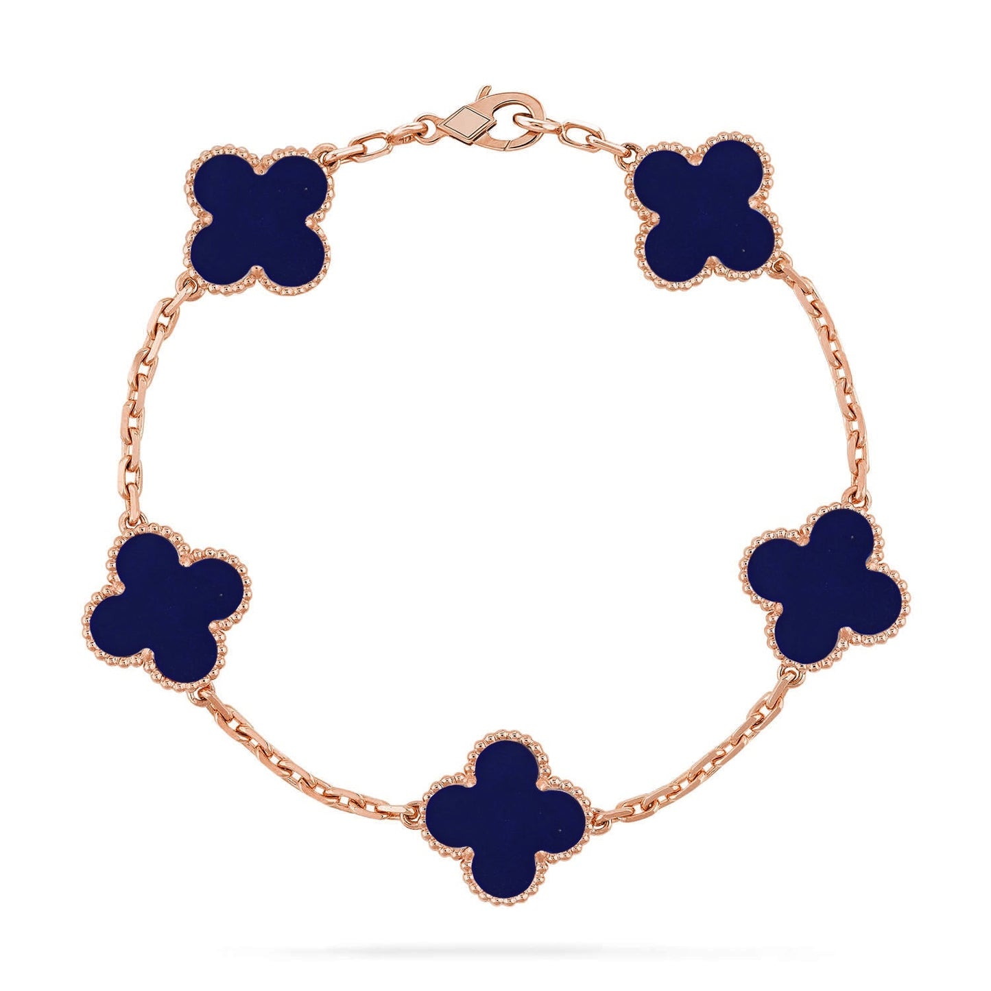 [KELA]LUCKY CLOVER 5-MOTIF BRACELET - LAPIS LAZULI COLLECTION