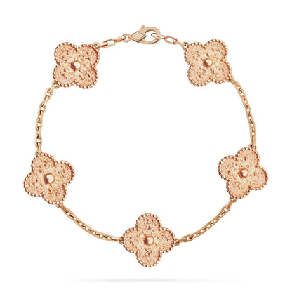 [KELA]LUCKY CLOVER 5-MOTIF BRACELET - BRONZING