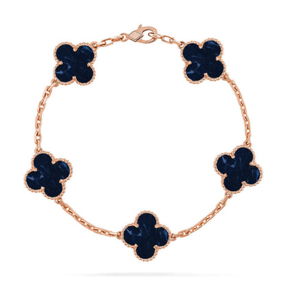 [KELA]LUCKY CLOVER 5-MOTIF BRACELET - PIETERSITE COLLECTION