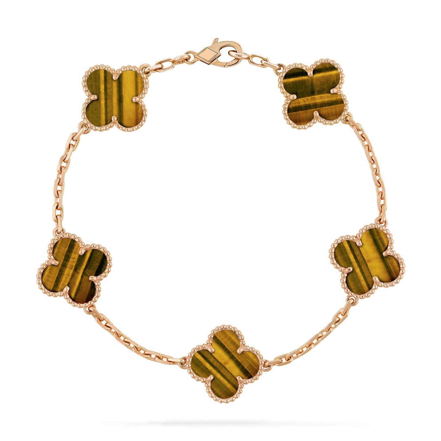 [KELA]LUCKY CLOVER 5-MOTIF BRACELET -  TIGER’S EYE COLLECTION