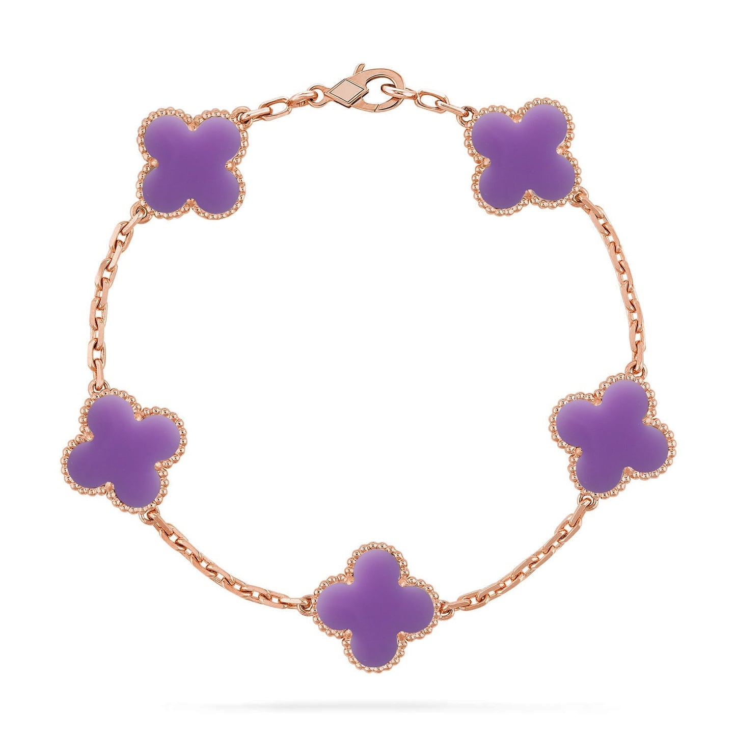 [KELA]LUCKY CLOVER 5-MOTIF BRACELET - LAVENDER COLLECTION