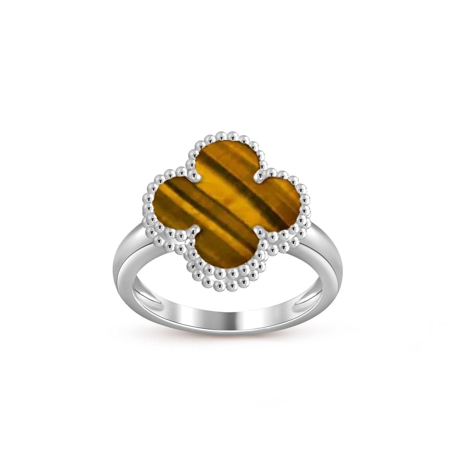 [KELA]LUCKY CLOVER VINTAGE WHITE GOLD RING COLLECTION