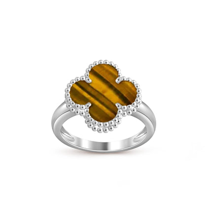 [KELA]LUCKY CLOVER VINTAGE WHITE GOLD RING COLLECTION