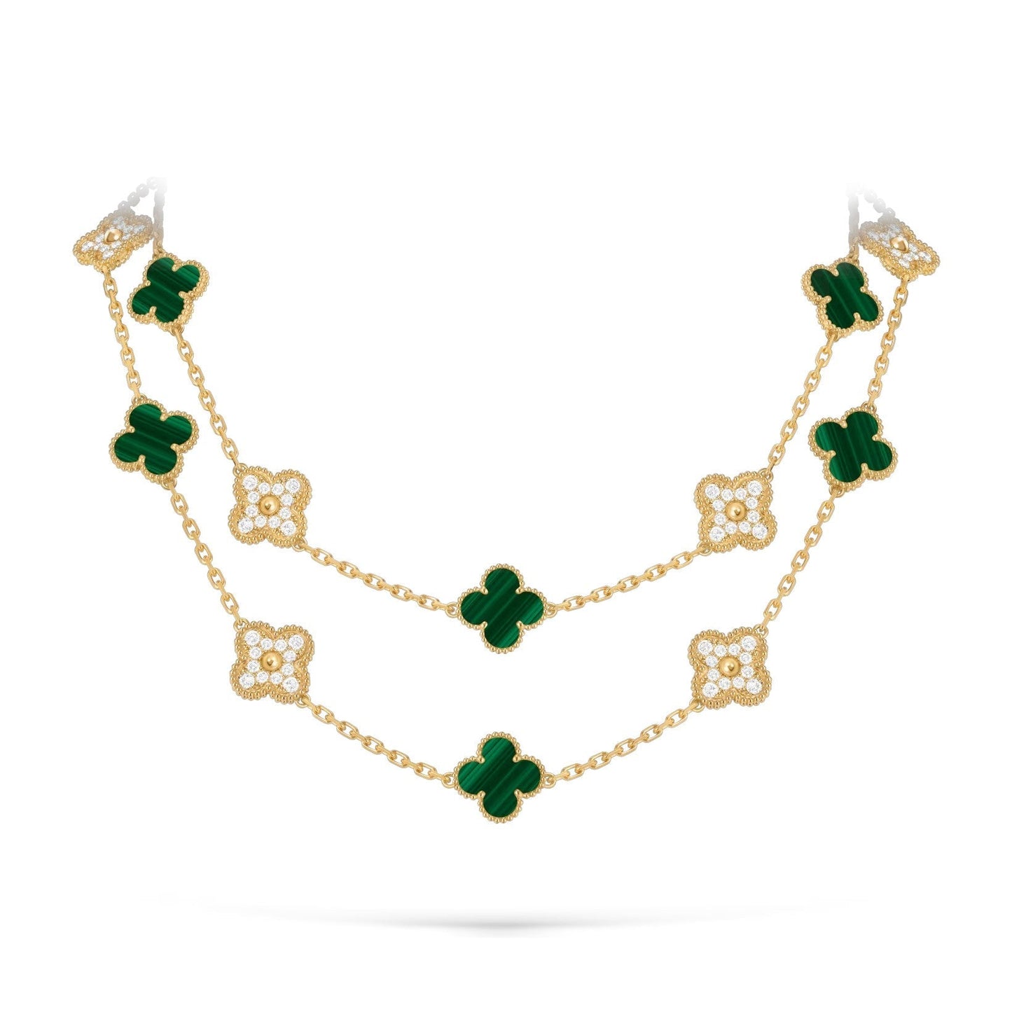 [KELA]CLASSIC 20-MOTIF LUCKY CLOVER LONG NECKLACE GOLD COLLECTION