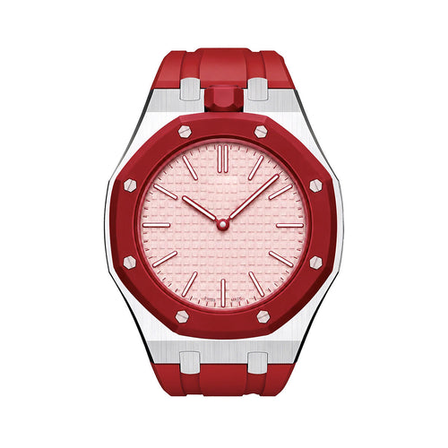 [KELA]OAK POP RED STEEL SILICONE STRAP