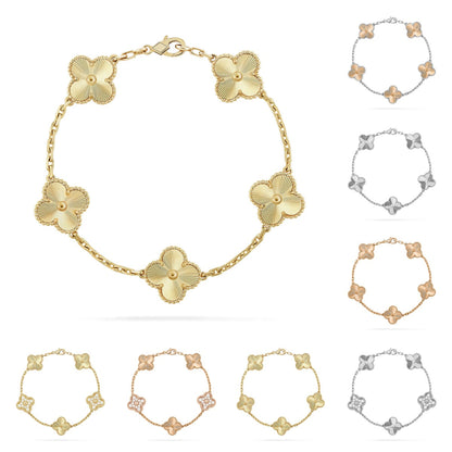 [KELA]LUCKY CLOVER 5-MOTIF BRACELET - LASER COLLECTION