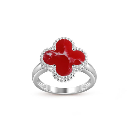 [KELA]LUCKY CLOVER VINTAGE WHITE GOLD RING COLLECTION