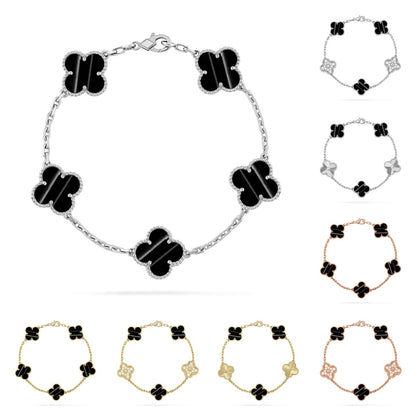 [KELA]LUCKY CLOVER 5-MOTIF BRACELET - PULSE STONE COLLECTION