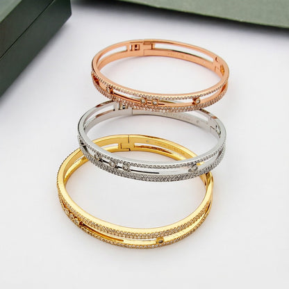 [KELA]MOVE ROMANE PAVÉ DIAMOND BANGLE BRACELET