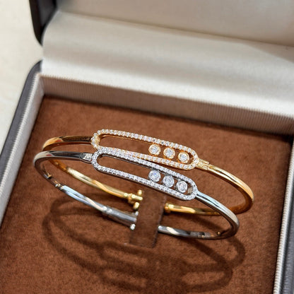[KELA]MOVE PAVÉ DIAMOND BANGLE BRACELET M
