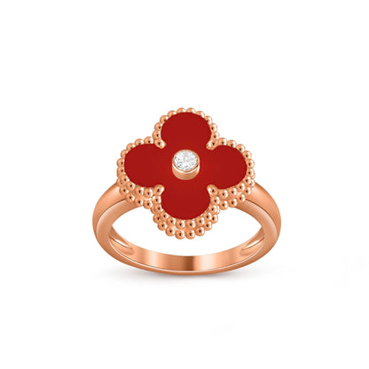[KELA]LUCKY CLOVER DIAMOND-ACCENT ROSE GOLD RING COLLECTION
