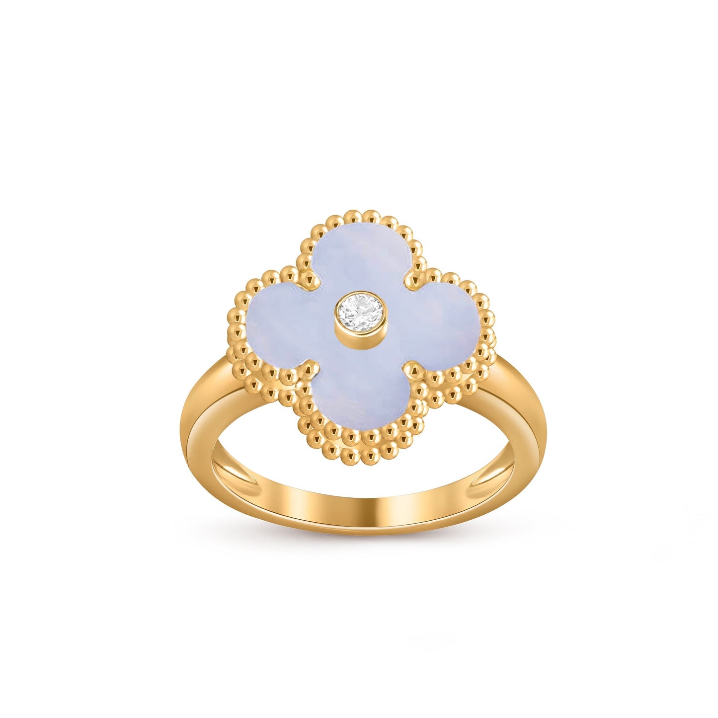 [KELA]LUCKY CLOVER DIAMOND-ACCENT GOLD RING COLLECTION