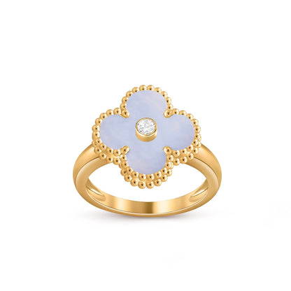[KELA]LUCKY CLOVER DIAMOND-ACCENT GOLD RING COLLECTION