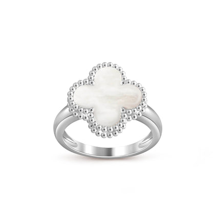 [KELA]LUCKY CLOVER VINTAGE WHITE GOLD RING COLLECTION