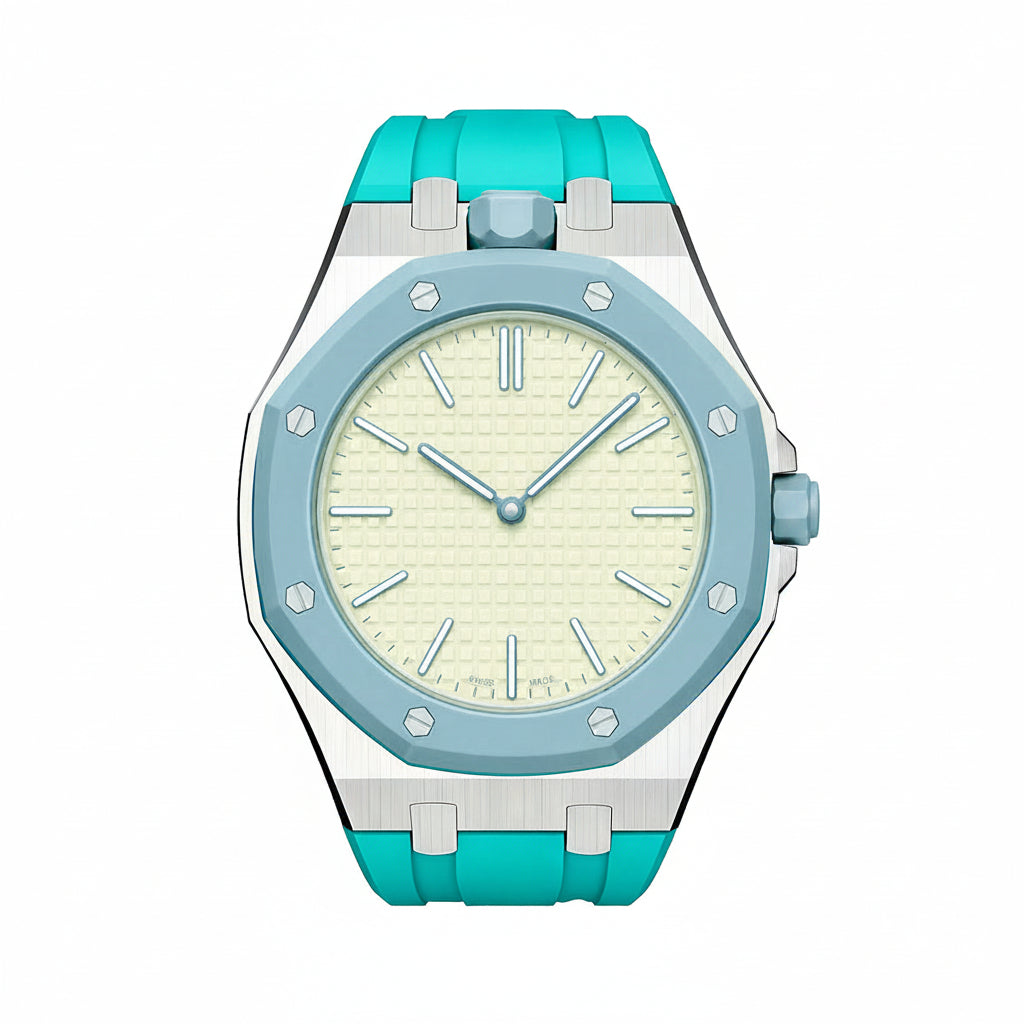 [KELA]OAK POP SKY BLUE STEEL SILICONE STRAP