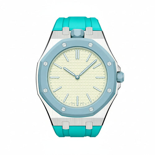 [KELA]OAK POP SKY BLUE STEEL SILICONE STRAP