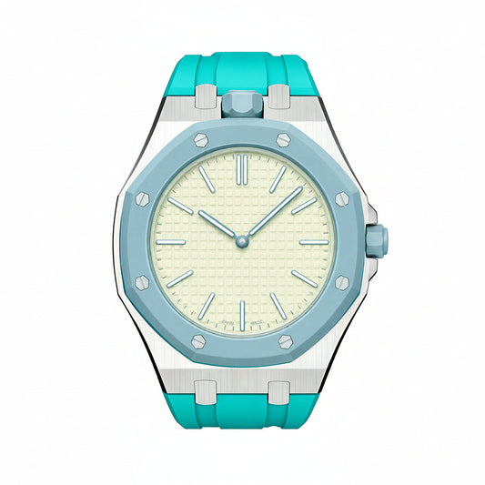 [KELA]OAK POP SKY BLUE STEEL SILICONE STRAP
