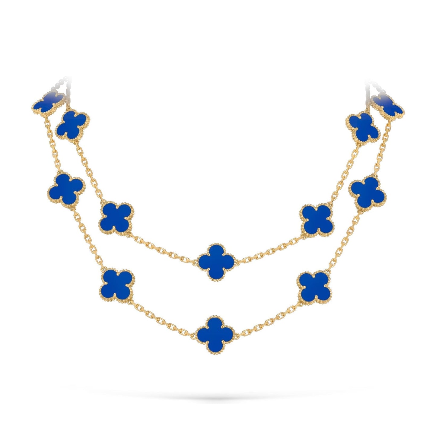 [KELA]CLASSIC 20-MOTIF LUCKY CLOVER LONG NECKLACE GOLD COLLECTION