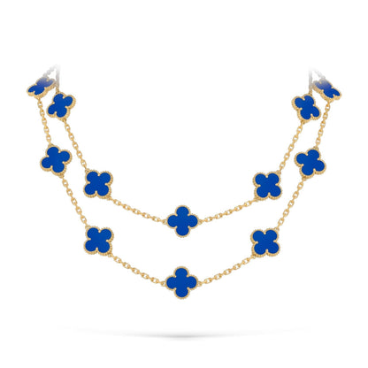 [KELA]CLASSIC 20-MOTIF LUCKY CLOVER LONG NECKLACE GOLD COLLECTION