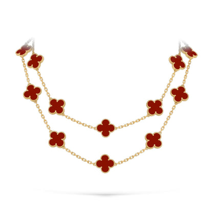 [KELA]CLASSIC 20-MOTIF LUCKY CLOVER LONG NECKLACE GOLD COLLECTION