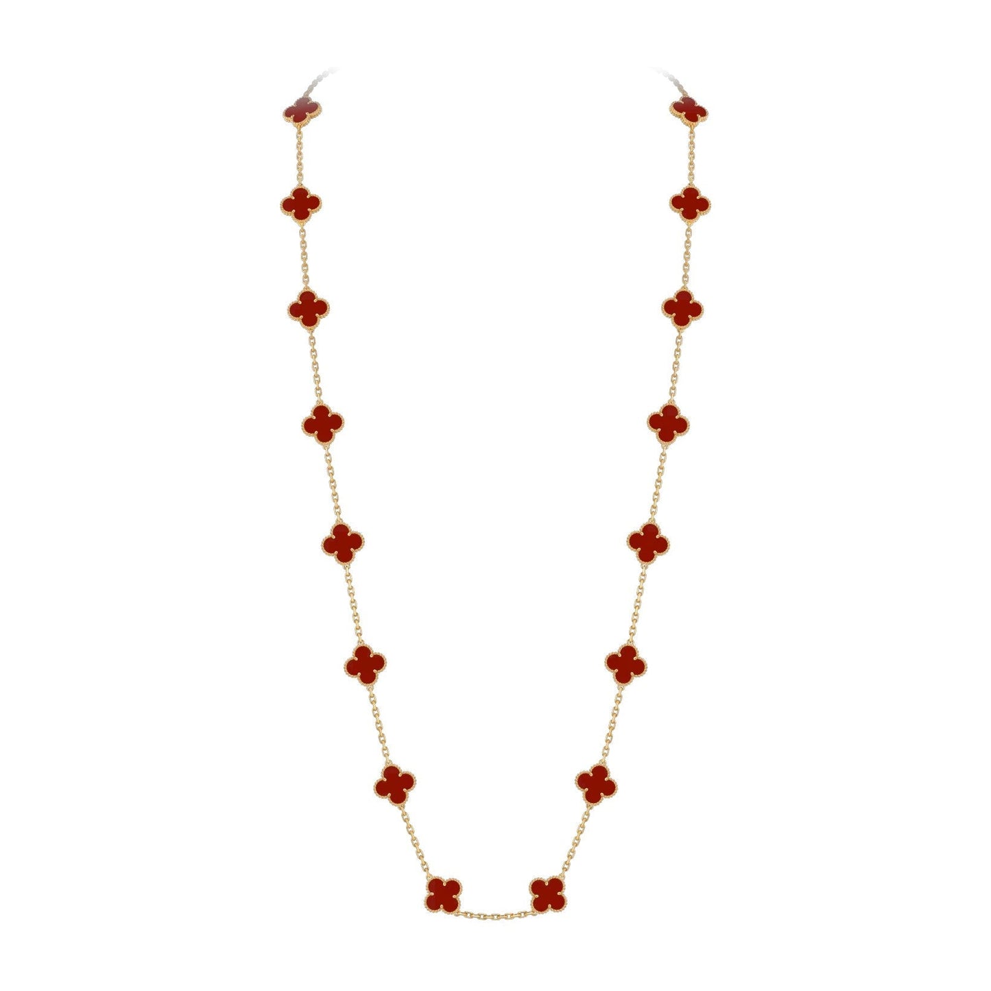 [KELA]CLASSIC 20-MOTIF LUCKY CLOVER LONG NECKLACE GOLD COLLECTION