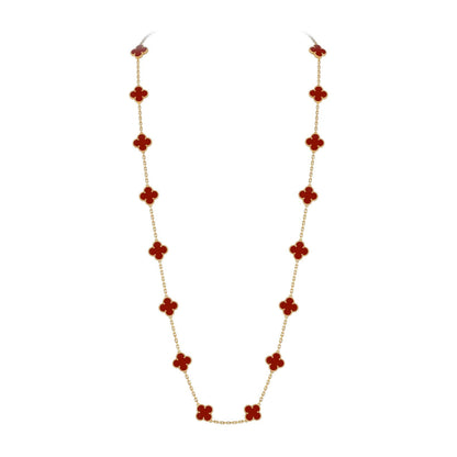 [KELA]CLASSIC 20-MOTIF LUCKY CLOVER LONG NECKLACE GOLD COLLECTION