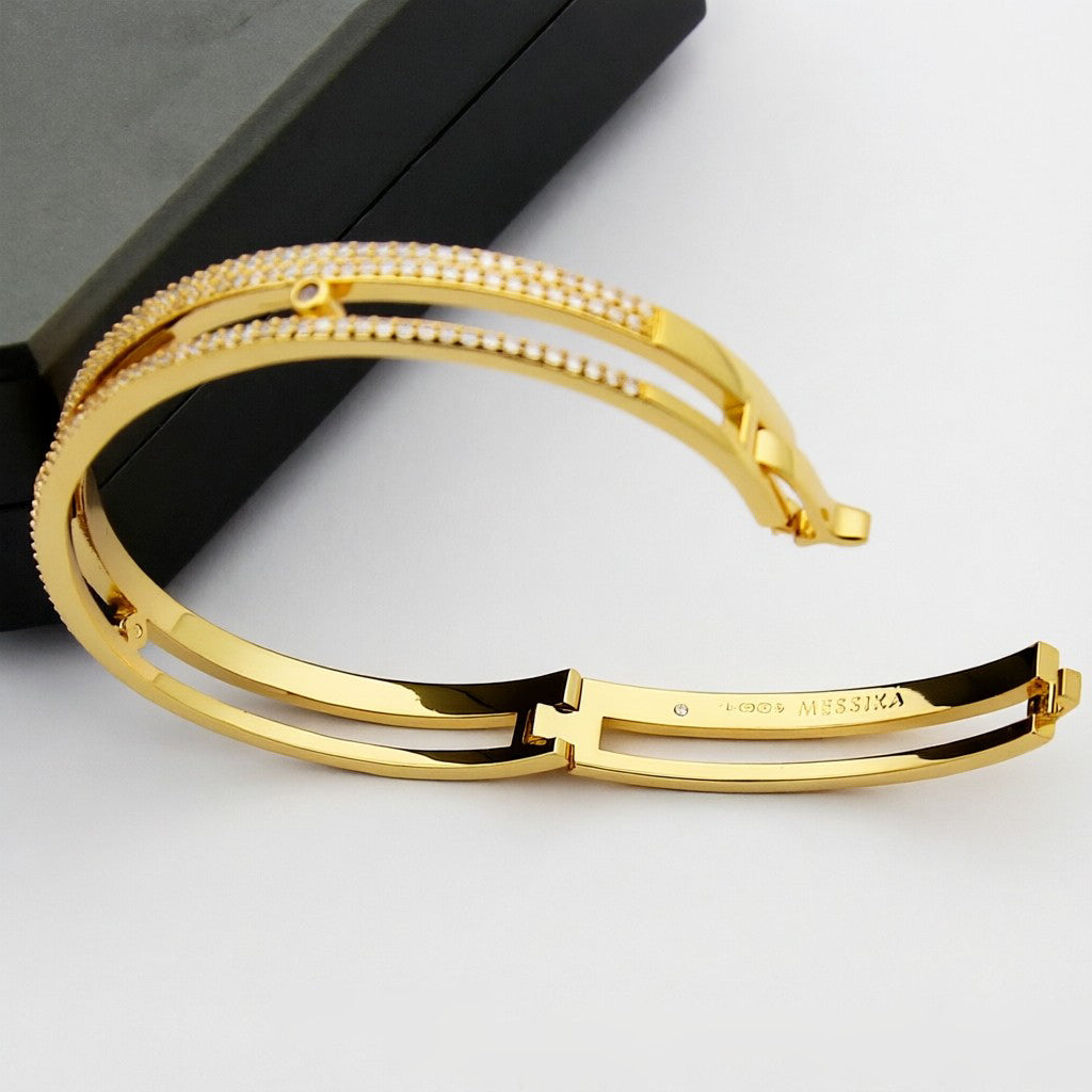 [KELA]MOVE ROMANE PAVÉ DIAMOND BANGLE BRACELET