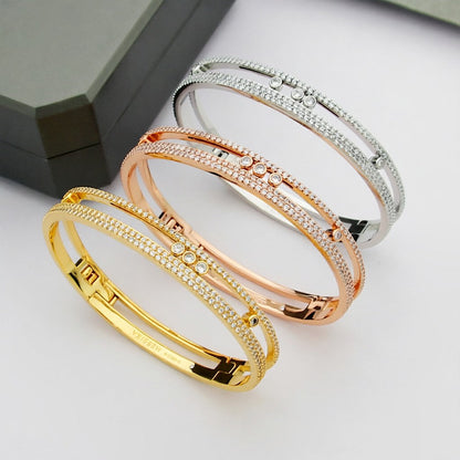 [KELA]MOVE ROMANE PAVÉ DIAMOND BANGLE BRACELET