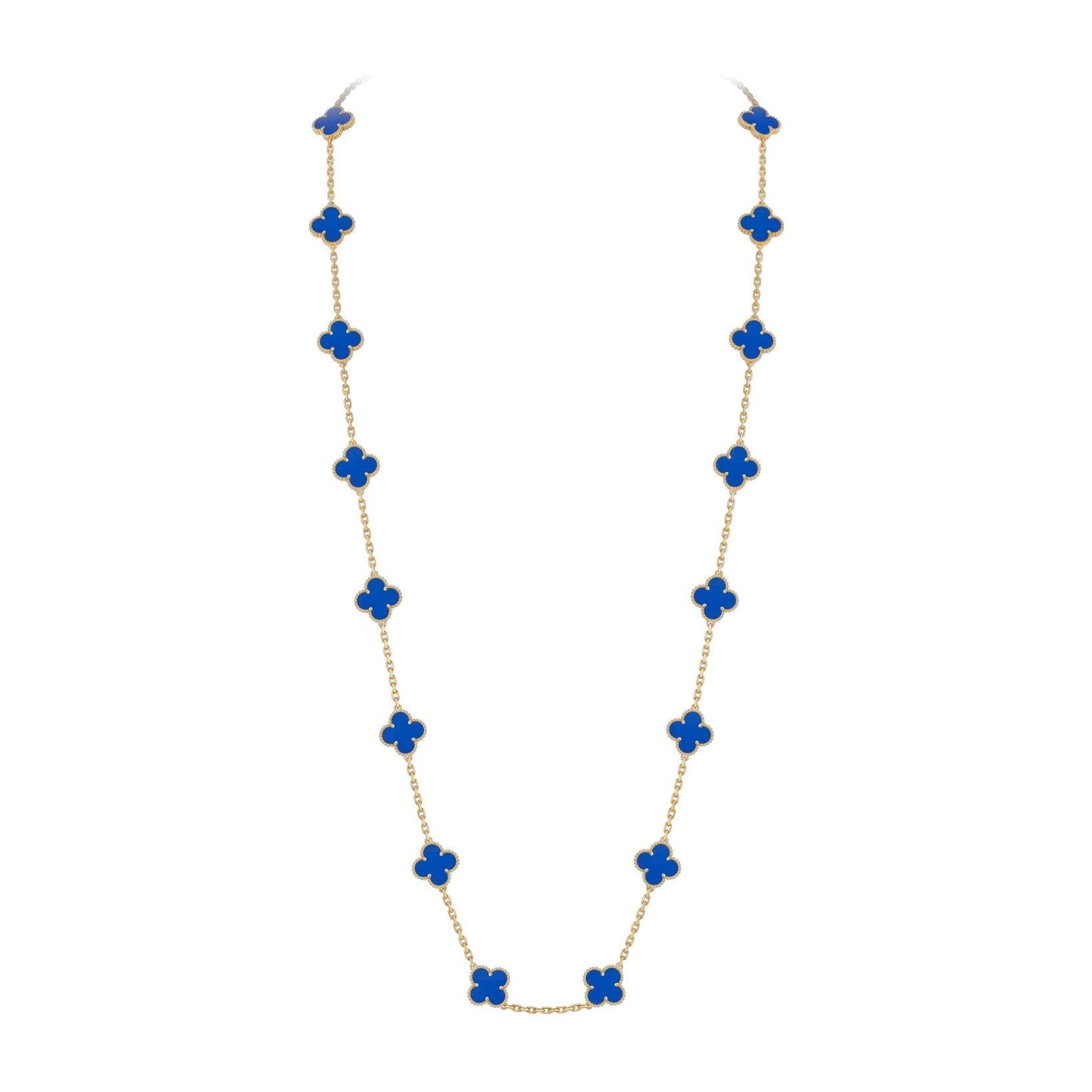 [KELA]CLASSIC 20-MOTIF LUCKY CLOVER LONG NECKLACE GOLD COLLECTION