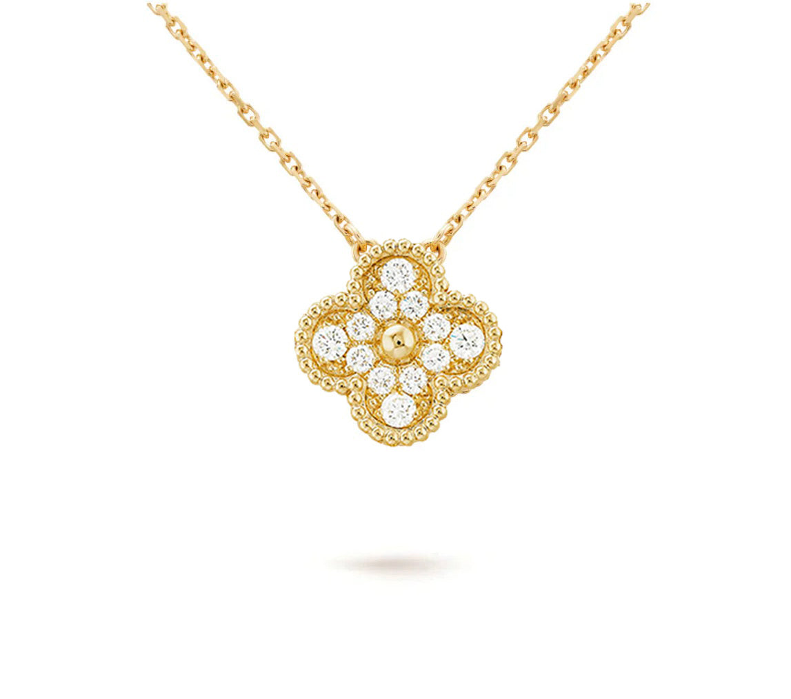 [KELA]15MM CLOVER FLOWER PENDANT NECKLACE COLLECTION
