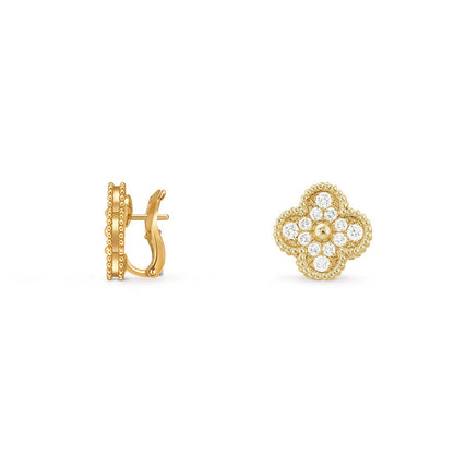 [KELA]15MM CLOVER FLOWER STUD EARRINGS GOLD COLLECTION