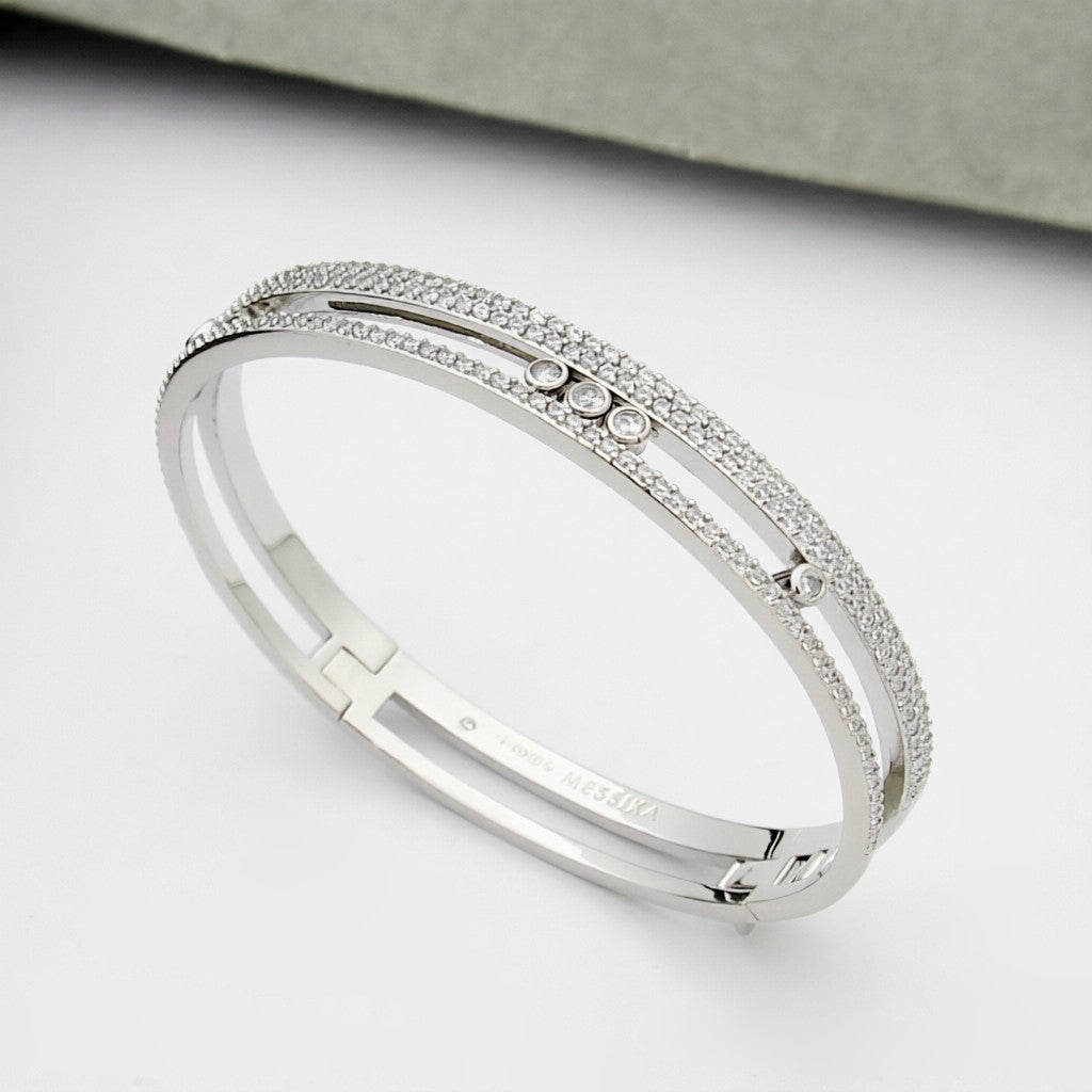 [KELA]MOVE ROMANE PAVÉ DIAMOND BANGLE BRACELET