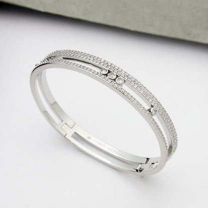 [KELA]MOVE ROMANE PAVÉ DIAMOND BANGLE BRACELET