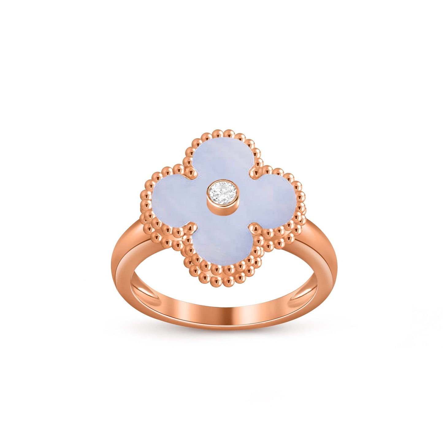 [KELA]LUCKY CLOVER DIAMOND-ACCENT ROSE GOLD RING COLLECTION